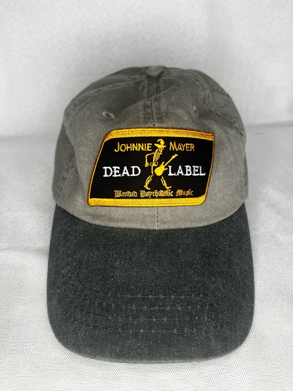 Johnnie Mayer Dead Label Adjustable Baseball Cap Gray Black Hat
